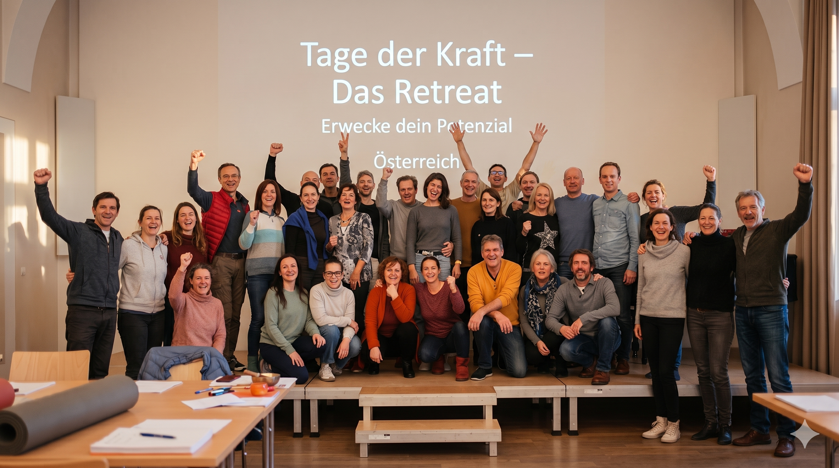 Tage der Kraft · Das Retreat · Gruppe mit Paul de Cillia in Österreich
